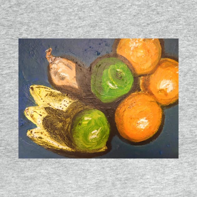 fruits still-life orange green by robrush47